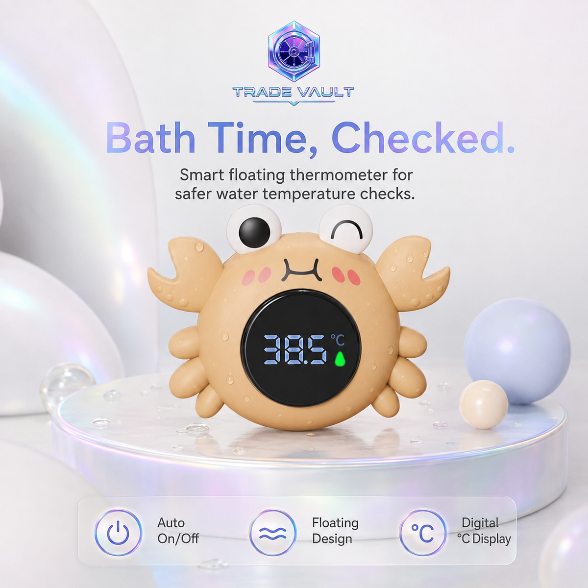 TradeVault BathBuddy Temperature Safety Crab