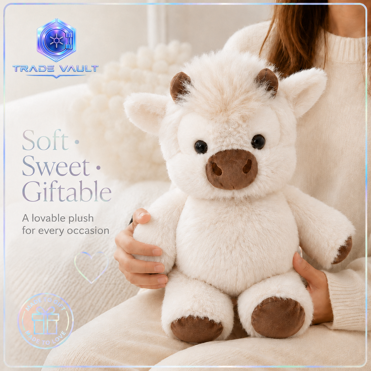 TradeVault Highland Huggie Plush Cow