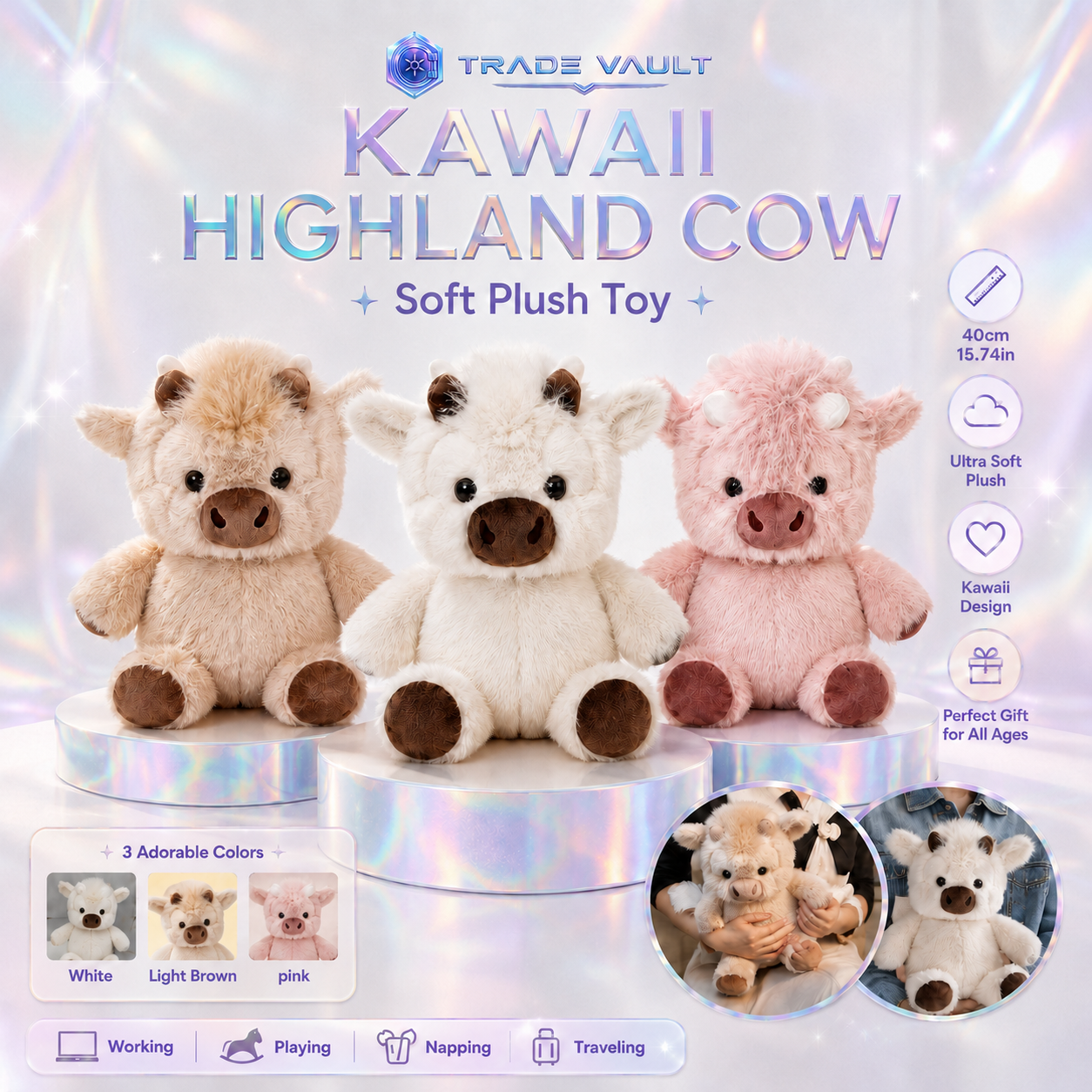 TradeVault Highland Huggie Plush Cow