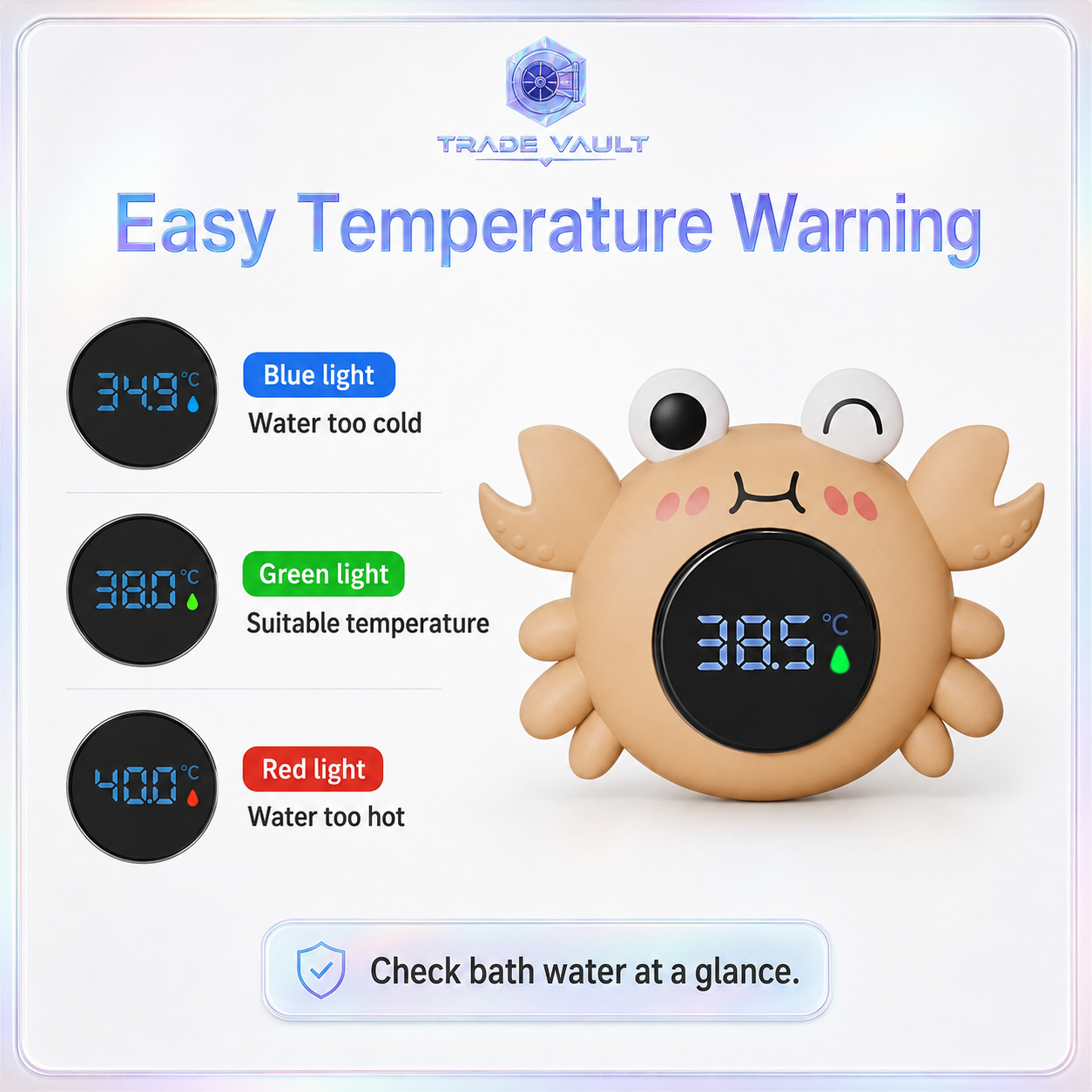 TradeVault BathBuddy Temperature Safety Crab