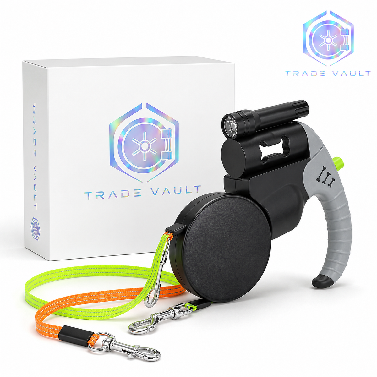 TradeVault 2-in-1 Heavy-Duty Retractable Dog Leash