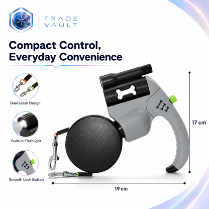 TradeVault 2-in-1 Heavy-Duty Retractable Dog Leash
