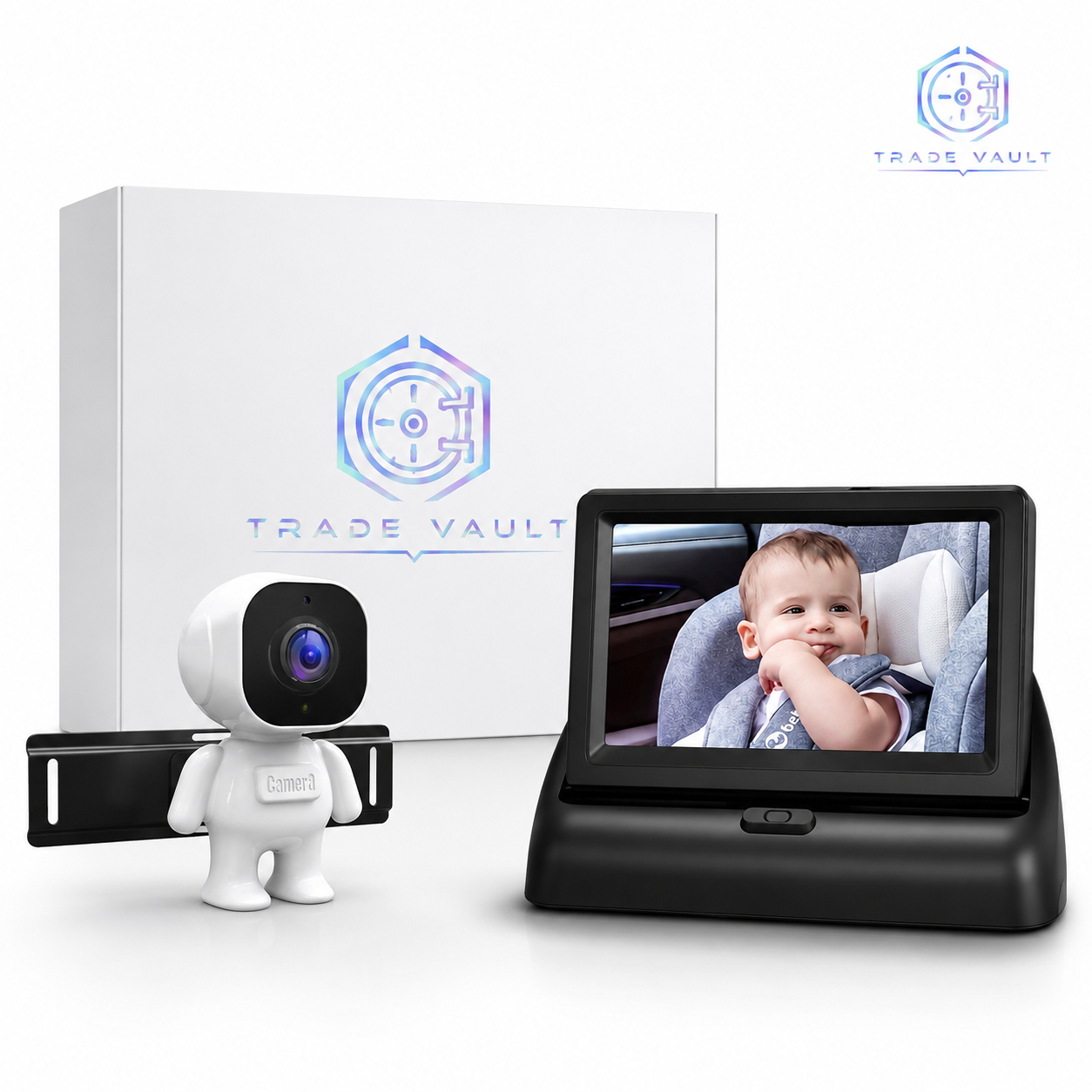 TradeVault Rear Facing Camera for And Toddlers with Night Vision And Wide Angle for In-Car Child Safety Monitoring